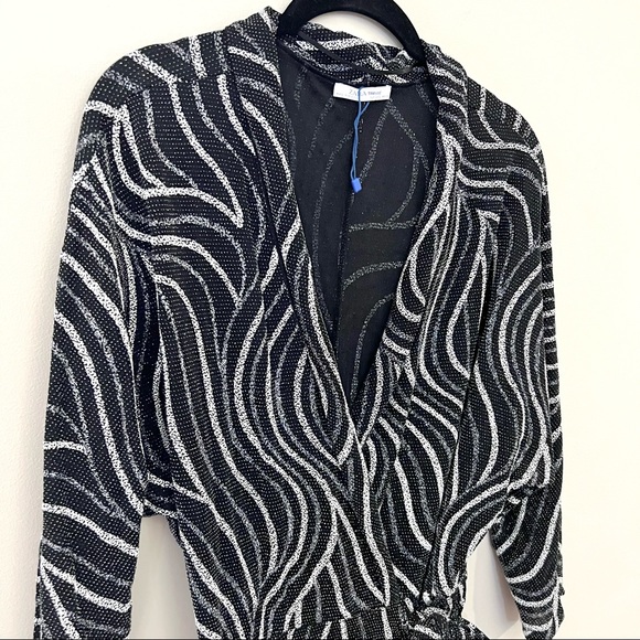 NWOT Zara Glitter Sparkly Wrap Dress - Picture 4 of 8